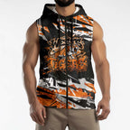 Personalized Wests Tigers Sleeveless Zip Hoodie Graffiti Grunge Abstract Urban Street Style Design