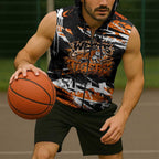Personalized Wests Tigers Sleeveless Zip Hoodie Graffiti Grunge Abstract Urban Street Style Design