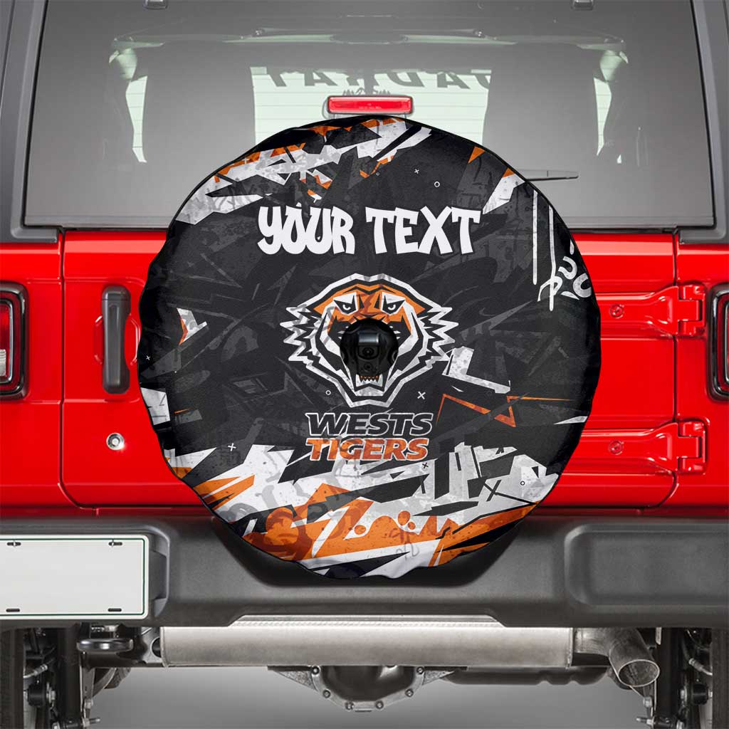 Personalized Wests Tigers Spare Tire Cover Graffiti Grunge Abstract Urban Street Style Design