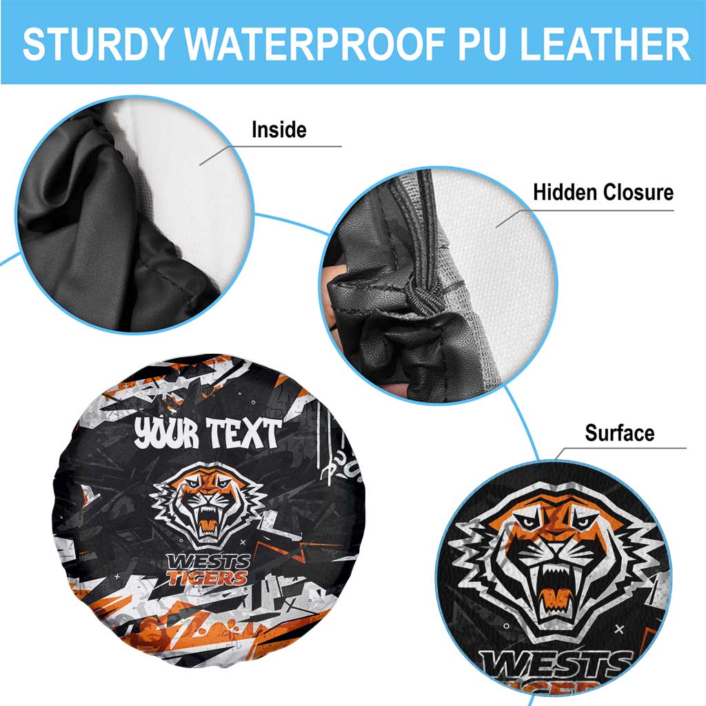 Personalized Wests Tigers Spare Tire Cover Graffiti Grunge Abstract Urban Street Style Design