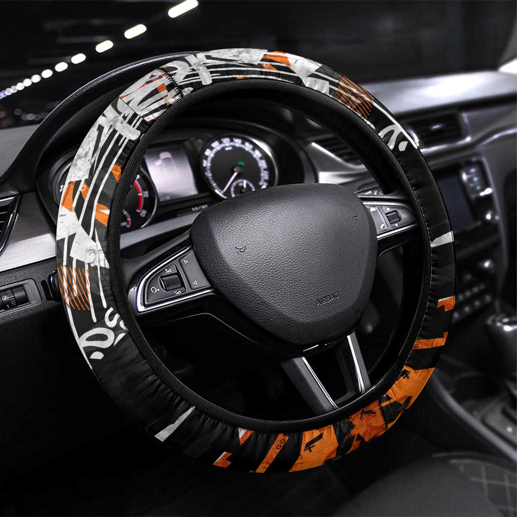 Wests Tigers Steering Wheel Cover Graffiti Grunge Abstract Urban Street Style Design