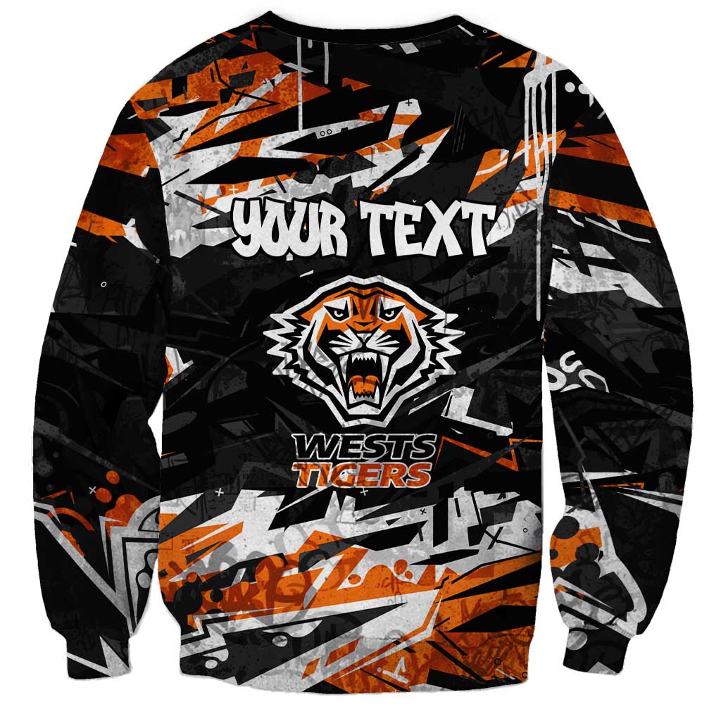 Personalized Wests Tigers Sweatshirt Graffiti Grunge Abstract Urban Street Style Design