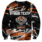 Personalized Wests Tigers Sweatshirt Graffiti Grunge Abstract Urban Street Style Design
