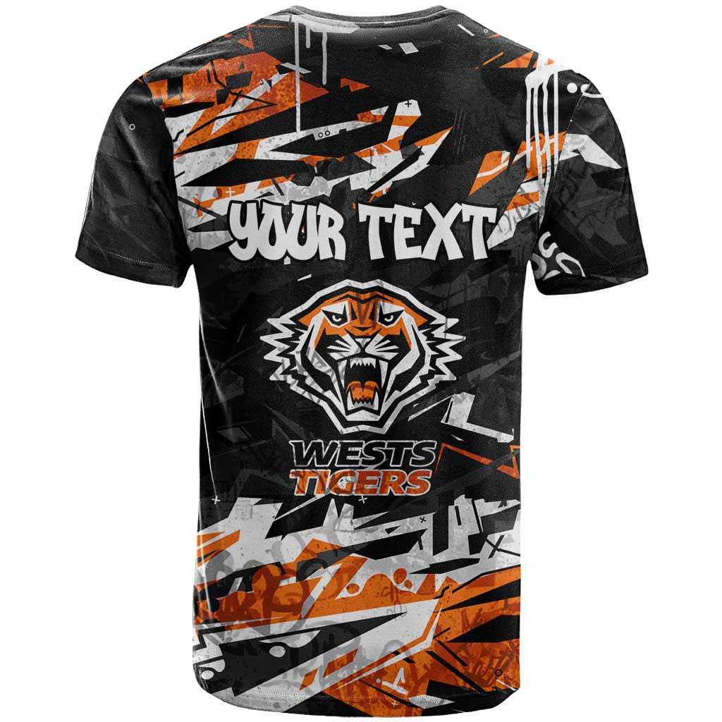 Personalized Wests Tigers T Shirt Graffiti Grunge Abstract Urban Street Style Design