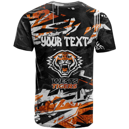 Personalized Wests Tigers T Shirt Graffiti Grunge Abstract Urban Street Style Design