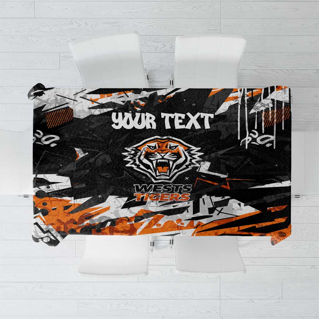 Personalized Wests Tigers Tablecloth Graffiti Grunge Abstract Urban Street Style Design
