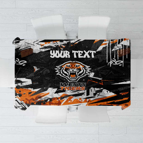 Personalized Wests Tigers Tablecloth Graffiti Grunge Abstract Urban Street Style Design