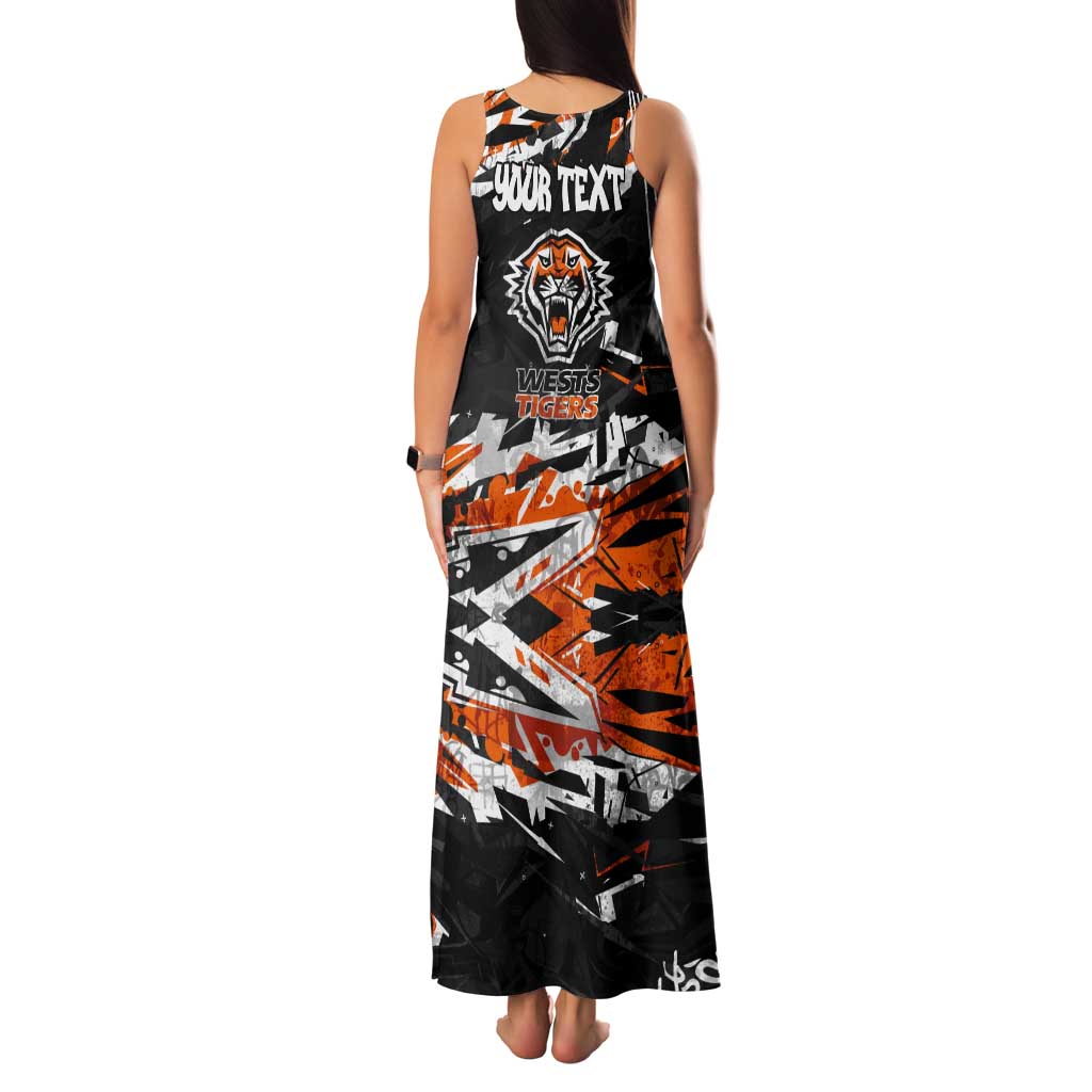 Personalized Wests Tigers Tank Maxi Dress Graffiti Grunge Abstract Urban Street Style Design