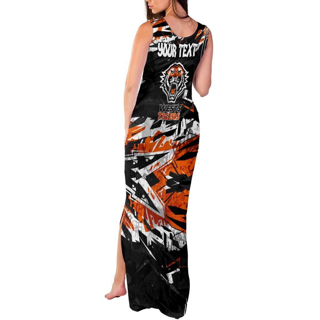 Personalized Wests Tigers Tank Maxi Dress Graffiti Grunge Abstract Urban Street Style Design