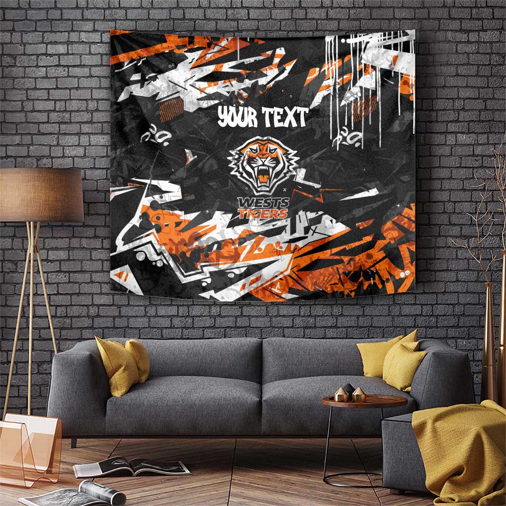 Personalized Wests Tigers Tapestry Graffiti Grunge Abstract Urban Street Style Design