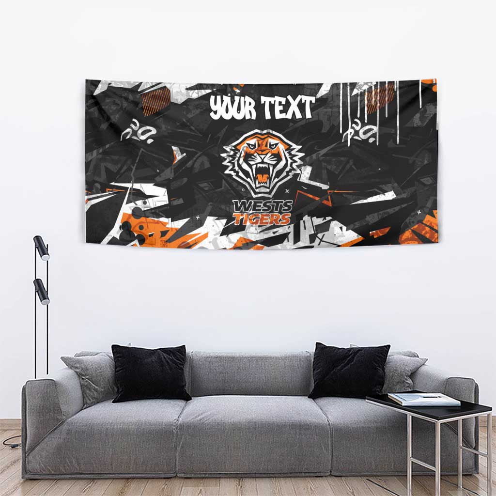 Personalized Wests Tigers Tapestry Graffiti Grunge Abstract Urban Street Style Design