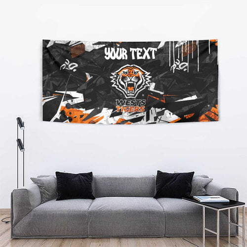 Personalized Wests Tigers Tapestry Graffiti Grunge Abstract Urban Street Style Design