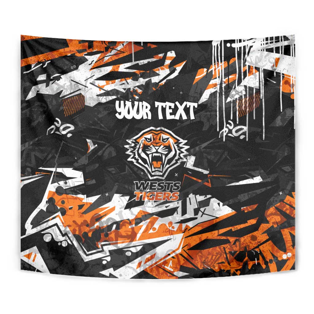 Personalized Wests Tigers Tapestry Graffiti Grunge Abstract Urban Street Style Design