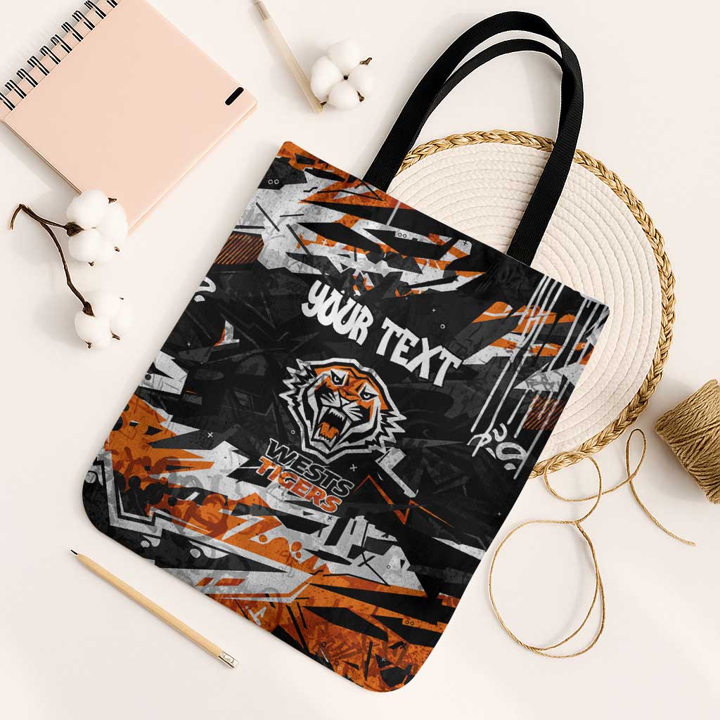 Personalized Wests Tigers Tote Bag Graffiti Grunge Abstract Urban Street Style Design
