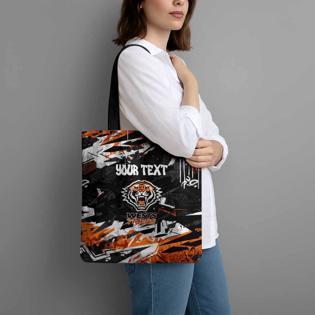 Personalized Wests Tigers Tote Bag Graffiti Grunge Abstract Urban Street Style Design