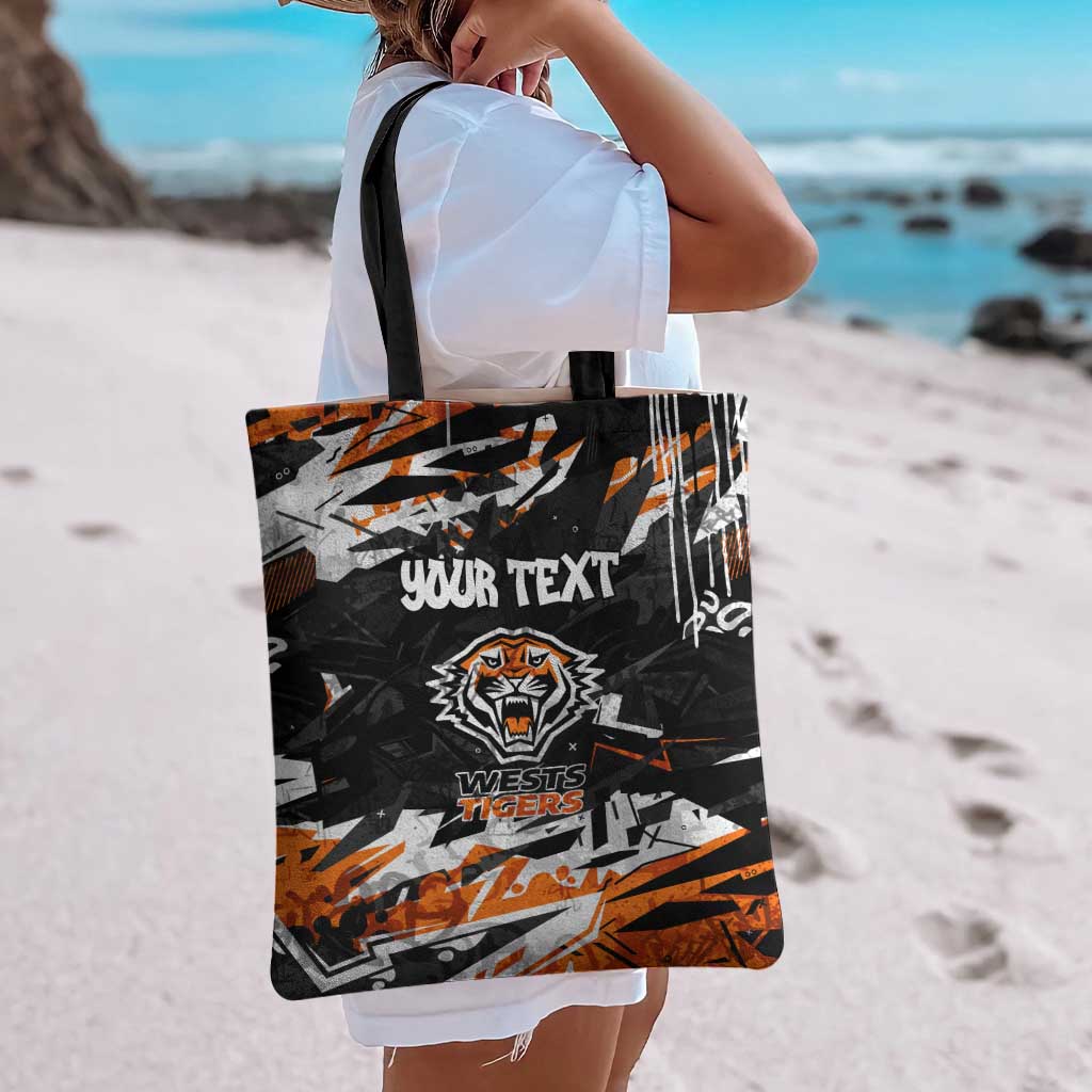 Personalized Wests Tigers Tote Bag Graffiti Grunge Abstract Urban Street Style Design