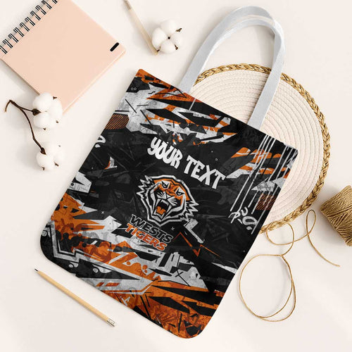 Personalized Wests Tigers Tote Bag Graffiti Grunge Abstract Urban Street Style Design