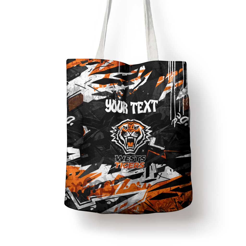 Personalized Wests Tigers Tote Bag Graffiti Grunge Abstract Urban Street Style Design
