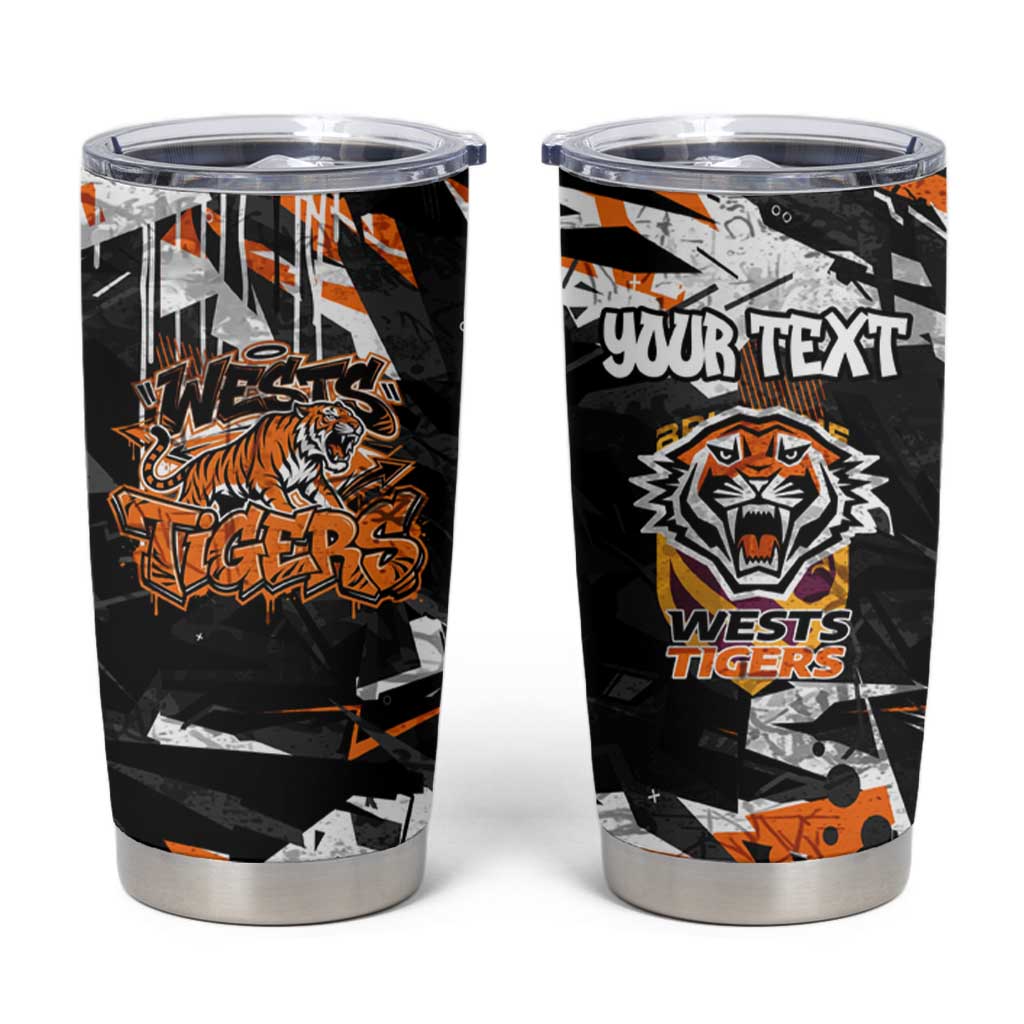 Personalized Wests Tigers Tumbler Cup Graffiti Grunge Abstract Urban Street Style Design