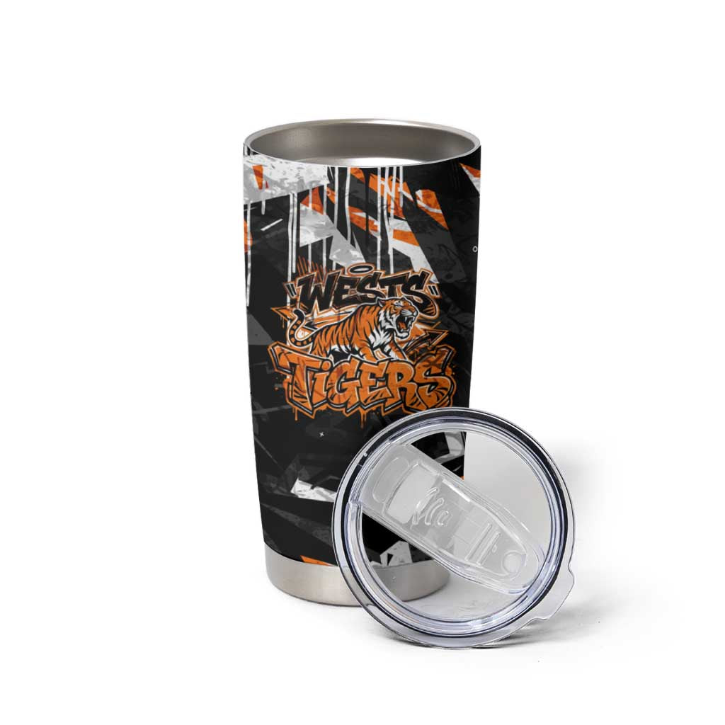 Personalized Wests Tigers Tumbler Cup Graffiti Grunge Abstract Urban Street Style Design