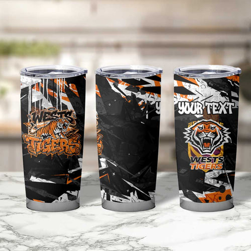 Personalized Wests Tigers Tumbler Cup Graffiti Grunge Abstract Urban Street Style Design
