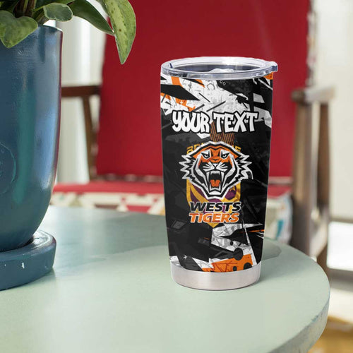 Personalized Wests Tigers Tumbler Cup Graffiti Grunge Abstract Urban Street Style Design