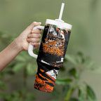 Personalized Wests Tigers Tumbler With Handle Graffiti Grunge Abstract Urban Street Style Design