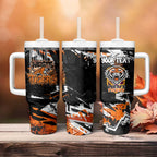 Personalized Wests Tigers Tumbler With Handle Graffiti Grunge Abstract Urban Street Style Design