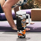 Personalized Wests Tigers Tumbler With Handle Graffiti Grunge Abstract Urban Street Style Design