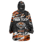 Personalized Wests Tigers Wearable Blanket Hoodie Graffiti Grunge Abstract Urban Street Style Design
