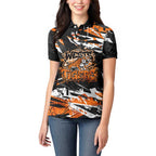 Personalized Wests Tigers Women Polo Shirt Graffiti Grunge Abstract Urban Street Style Design
