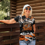 Personalized Wests Tigers Women Polo Shirt Graffiti Grunge Abstract Urban Street Style Design