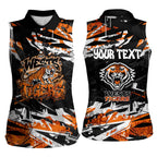 Personalized Wests Tigers Women Sleeveless Polo Shirt Graffiti Grunge Abstract Urban Street Style Design