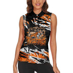 Personalized Wests Tigers Women Sleeveless Polo Shirt Graffiti Grunge Abstract Urban Street Style Design