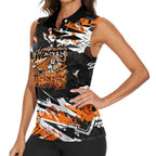 Personalized Wests Tigers Women Sleeveless Polo Shirt Graffiti Grunge Abstract Urban Street Style Design