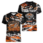Personalized Wests Tigers Women V-Neck T-Shirt Graffiti Grunge Abstract Urban Street Style Design