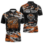 Personalized Wests Tigers Zipper Polo Shirt Graffiti Grunge Abstract Urban Street Style Design