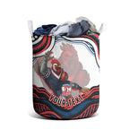 Personalized Sydney Roosters Laundry Basket Aboriginal Dot Art - Dreamtime Rugby Mascot