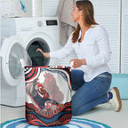 Personalized Sydney Roosters Laundry Basket Aboriginal Dot Art - Dreamtime Rugby Mascot