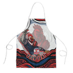 Personalized Sydney Roosters Apron Aboriginal Dot Art - Dreamtime Rugby Mascot
