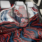 Personalized Sydney Roosters Back Car Seat Cover Aboriginal Dot Art - Dreamtime Rugby Mascot