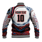 Personalized Sydney Roosters Baseball Jacket Aboriginal Dot Art - Dreamtime Rugby Mascot