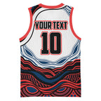 Personalized Sydney Roosters Basketball Jersey Aboriginal Dot Art - Dreamtime Rugby Mascot