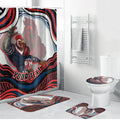 Personalized Sydney Roosters Bathroom Set Aboriginal Dot Art - Dreamtime Rugby Mascot