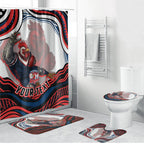 Personalized Sydney Roosters Bathroom Set Aboriginal Dot Art - Dreamtime Rugby Mascot
