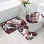 Personalized Sydney Roosters Bathroom Set Aboriginal Dot Art - Dreamtime Rugby Mascot
