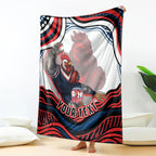 Personalized Sydney Roosters Blanket Aboriginal Dot Art - Dreamtime Rugby Mascot