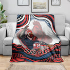 Personalized Sydney Roosters Blanket Aboriginal Dot Art - Dreamtime Rugby Mascot