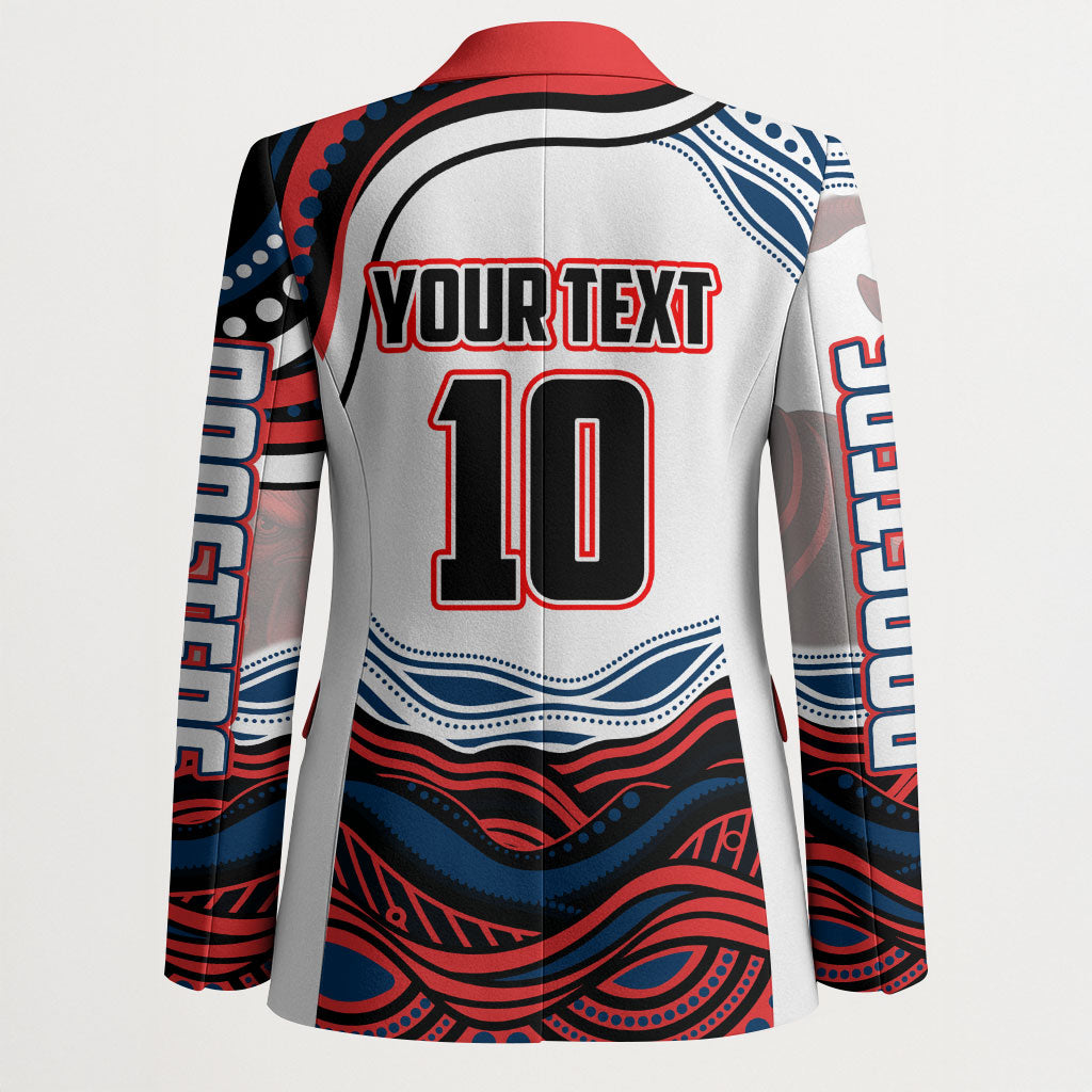 Personalized Sydney Roosters Blazer Aboriginal Dot Art - Dreamtime Rugby Mascot