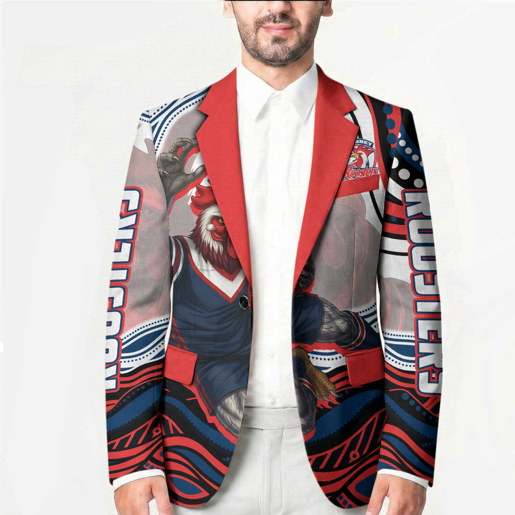 Personalized Sydney Roosters Blazer Aboriginal Dot Art - Dreamtime Rugby Mascot